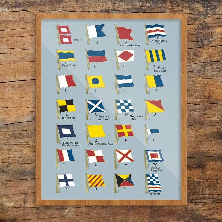 11'' x 14'' Code Flag Alphabet Print for wholesale by Fridgedoor