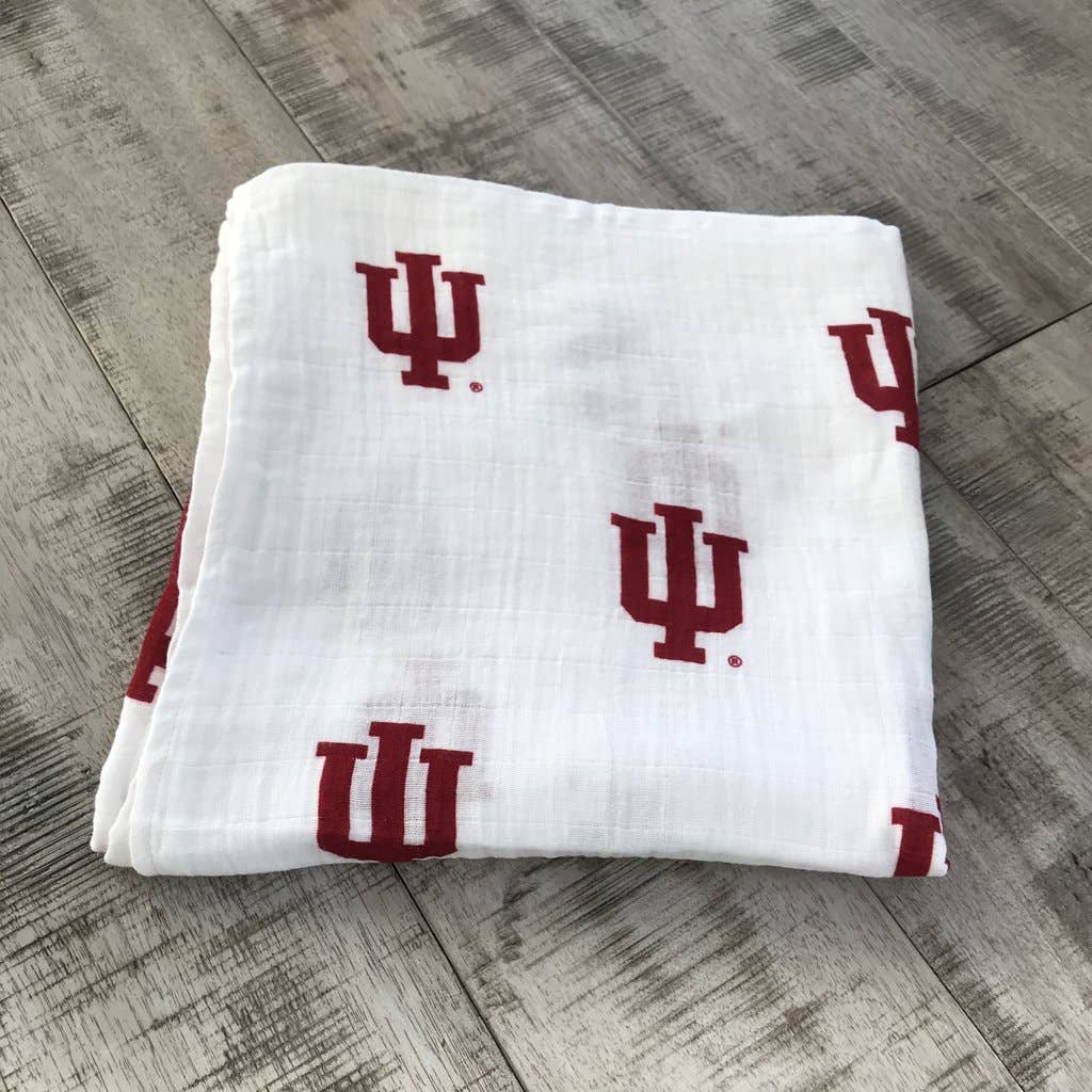 Three Little Anchors - Wholesale Swaddle - Baby - Indiana University Muslin Swaddle Blanket1
