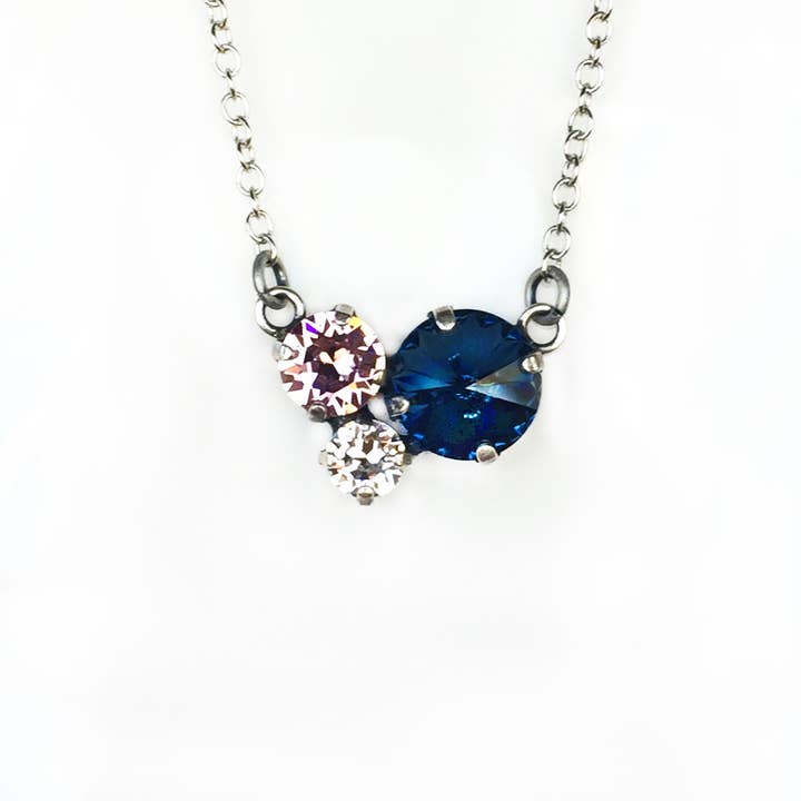 3 Stone Cluster Necklace for wholesale by Rew Elliott