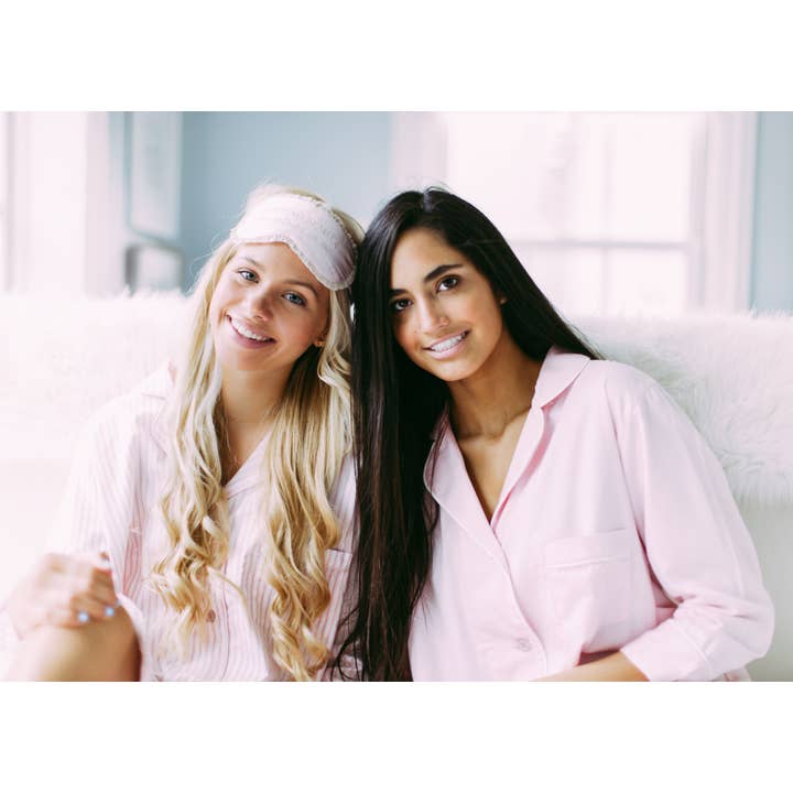 Bella Sleep + Spa - Wholesale Sleepwear Top - Women's - Button-Down Sleep Shirt - Pink with White Trim