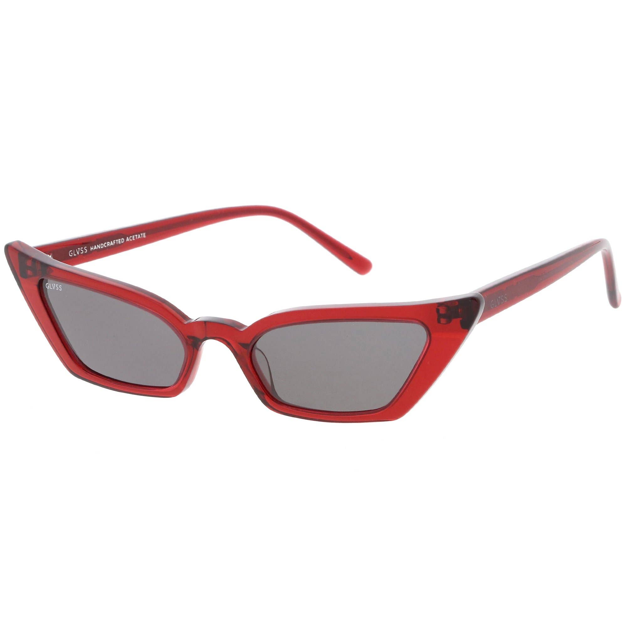 GLVSS - Wholesale Sunglasses - Unisex - The Flirt - Clear Red(Italian Acetate Frame)2