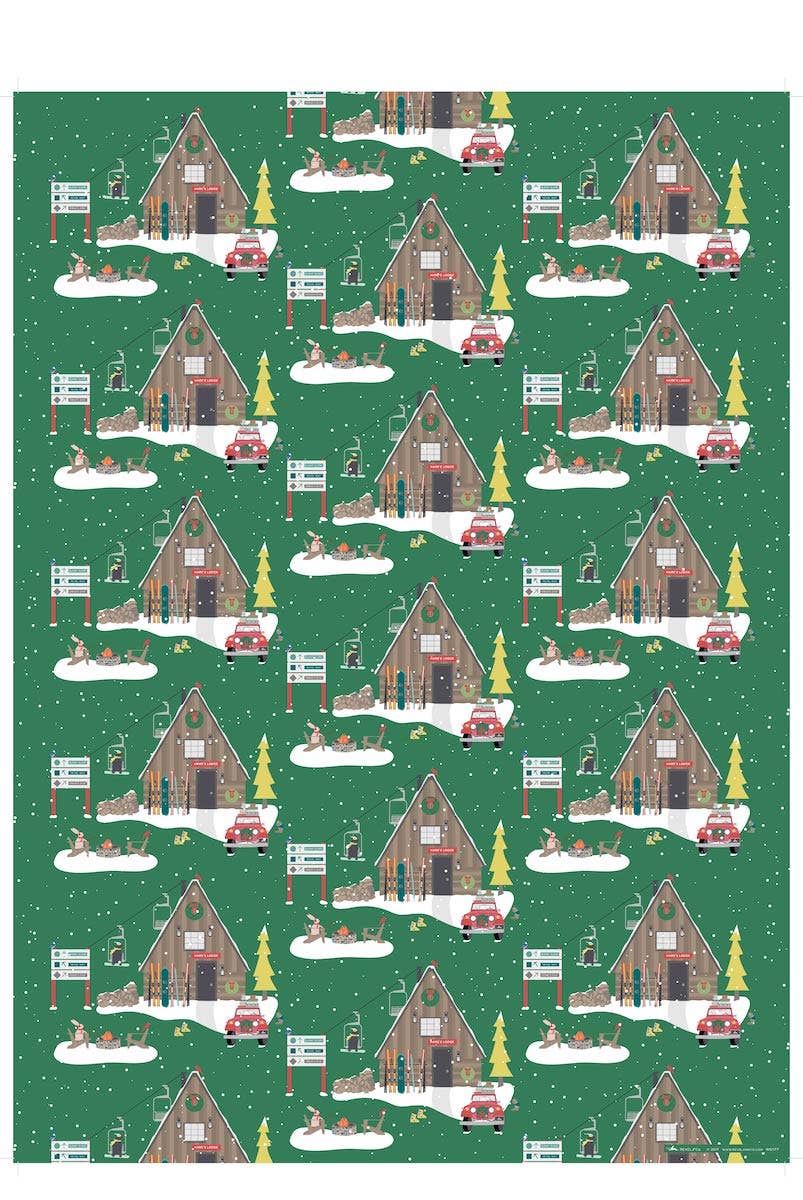 REVEL & Co. – rolo de papel de embrulho por atacado – Rolo de Papel de Embrulho Ski Lodge (3 folhas/rolo)1