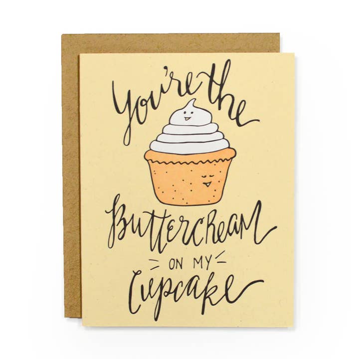 Buttercream on my Cupcake | Love and Friendship card for wholesale by Wild Ink Press