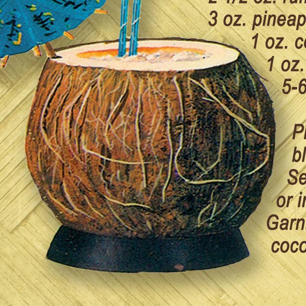 Hairy Coconut Coaster • Made in Hawaii • Tiki Bar for wholesale by WHIRLED PLANET