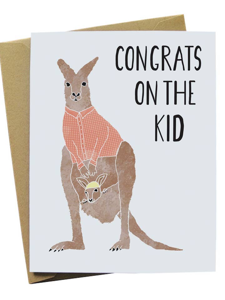 Känguru-Baby-Karte für den Großhandel von Paper Wolf Design