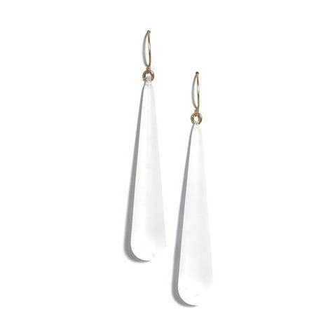 Leetie Lovendale - Wholesale Dangle Earrings - Clear Frosted Long Teardrop Earring0