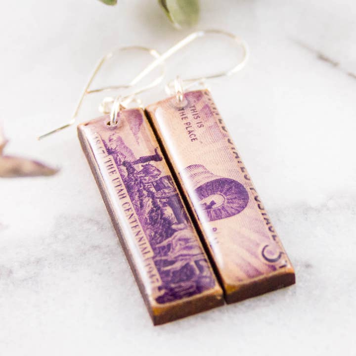 Utah Vintage Briefmarke Ohrringe für den Großhandel von No Man's Land