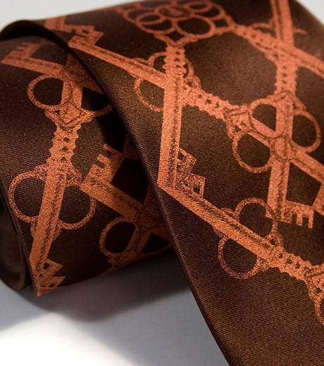 Cyberoptix Tie Lab - Wholesale Necktie - Men's - Skeleton Keys Necktie "Argyle Key" Microfiber Tie.1