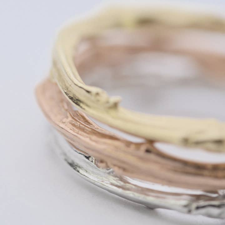 14k Yellow Gold Twig Band for wholesale by MezzeJewelry