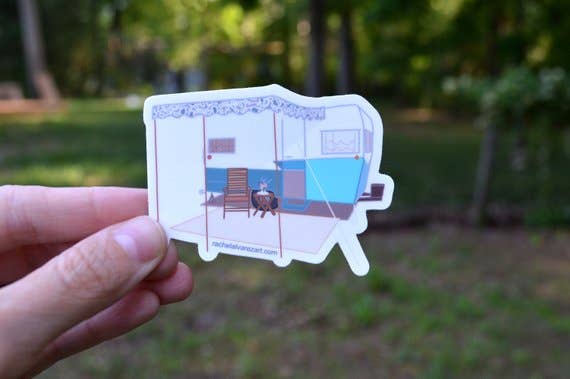 Rachel Alvarez Art - Wholesale Sticker - Glamper Decal1