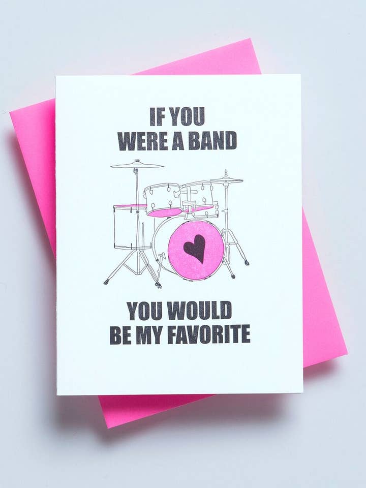 If You Were A Band Music Card - Valentines Day, love Card for wholesale by Richie Designs