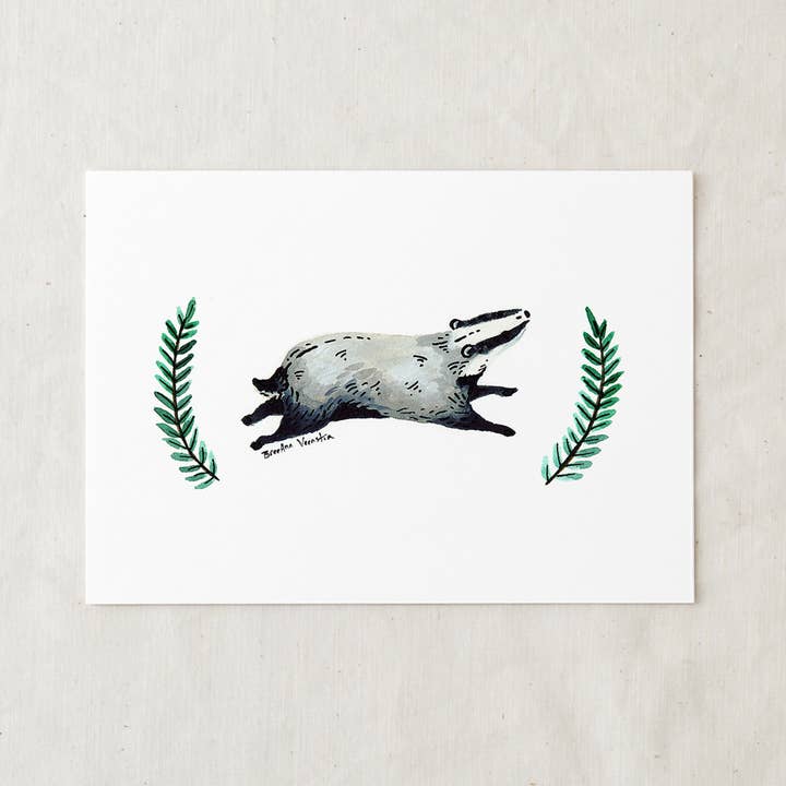 Impression d'art de blaireau pour la vente par Wildship Studio