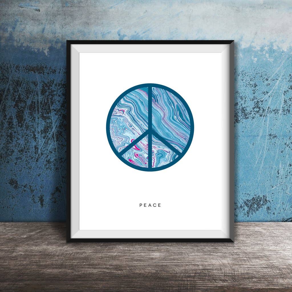 pixelimpress - Wholesale Art Print - PEACE Art Print | Marble Art | WORLD PEACE2
