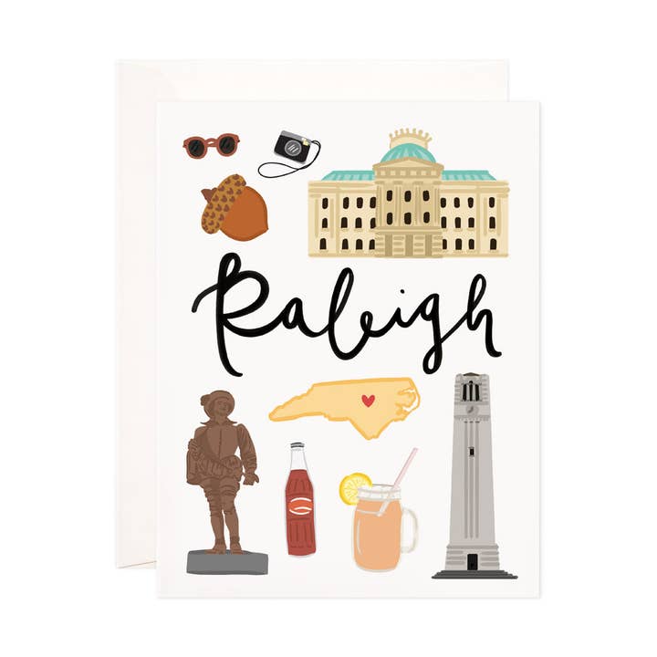 Raleigh gratulationskort - brevpapper kortuppsättning, värdinna, lärare, resegåva för wholesale av Bloomwolf Studio