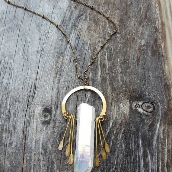 Dynamo - Wholesale Pendant/Charm Necklace - Raw Quartz Crystal Necklace Quartz Point Raw Crystal Jewelry
