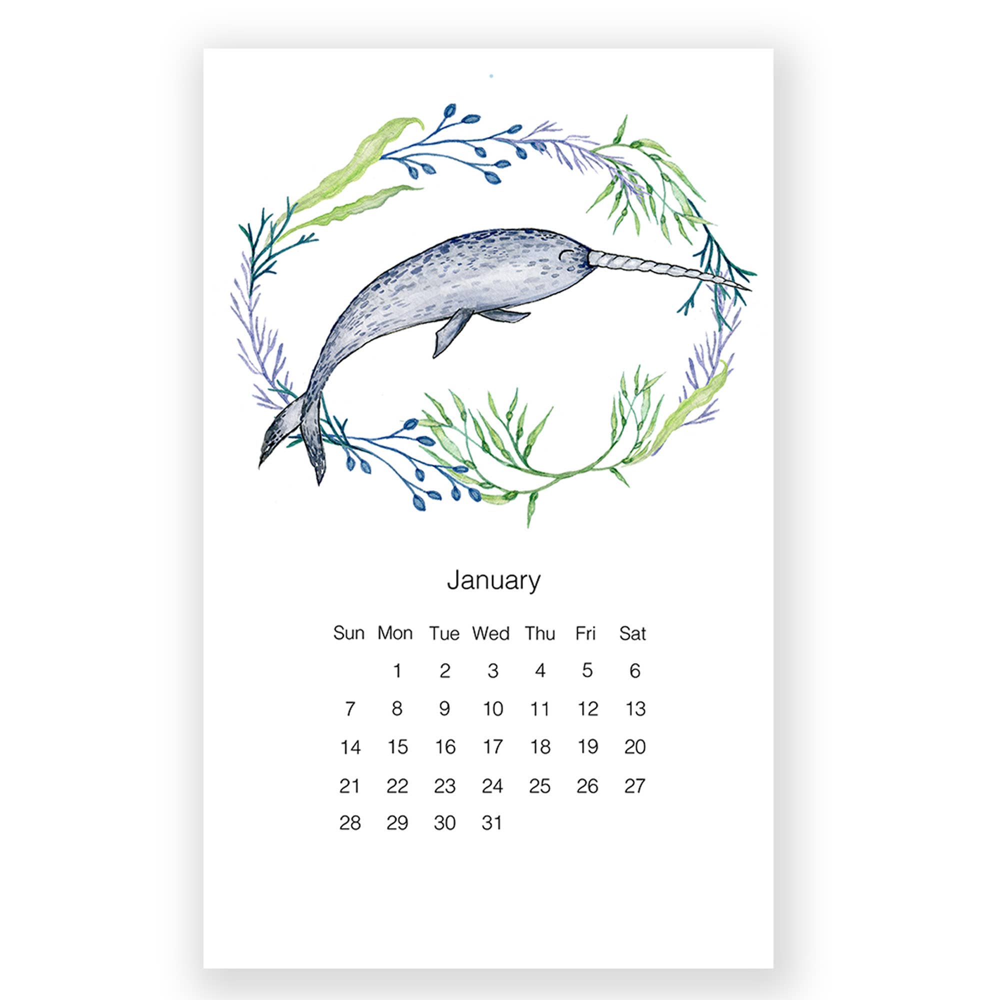Fox & Crow Paper co. - Wholesale Calendar - Smiling Sea Creature 2021 Calendar2
