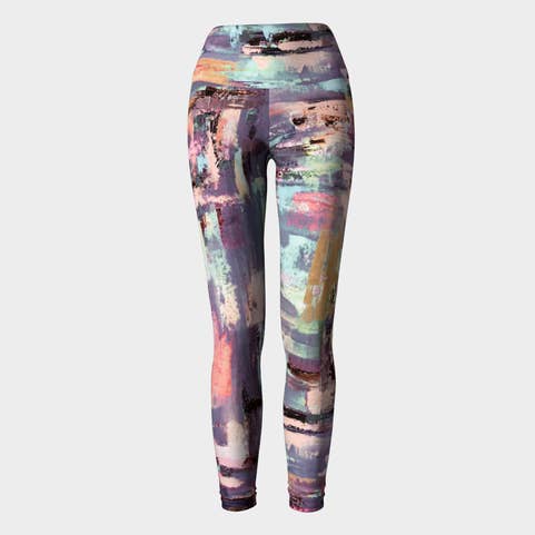 Leggings lilás e aqua silenciadas por atacado de EmBellish Active