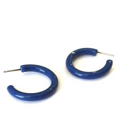 Leetie Lovendale – wholesale Hoop-örhängen – Mörk Aqua blå Skinny Tube Hoop-örhängen0