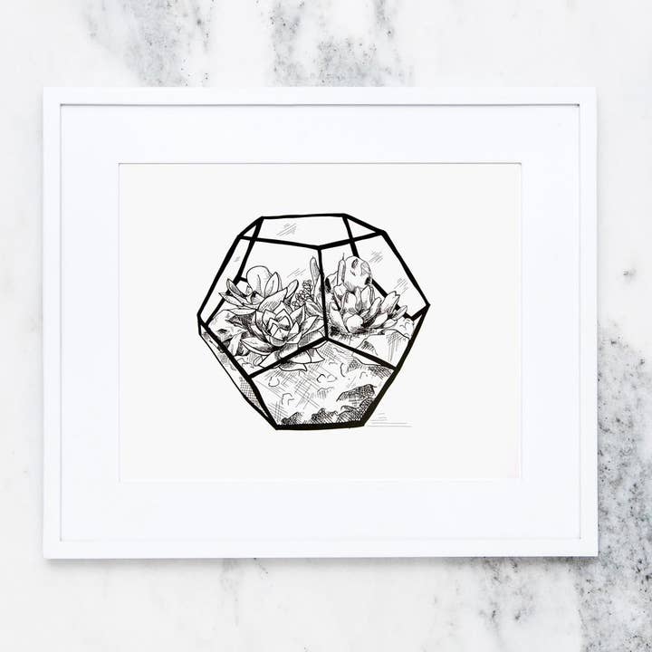 Polyhedron Terrarium Art Print for wholesale by Reyn Paper Co