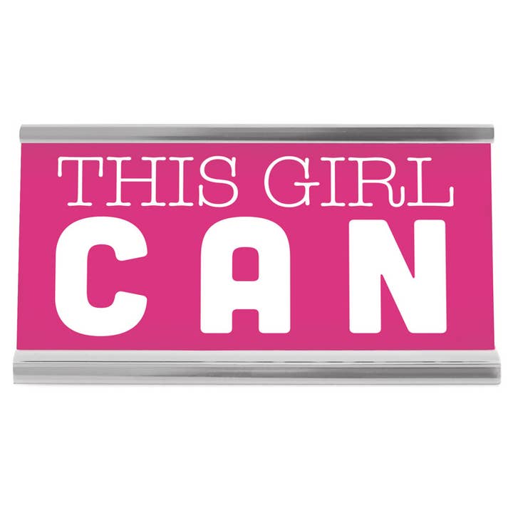 4" Pink Desk Sign - This Girl Can for wholesale by Wellspring