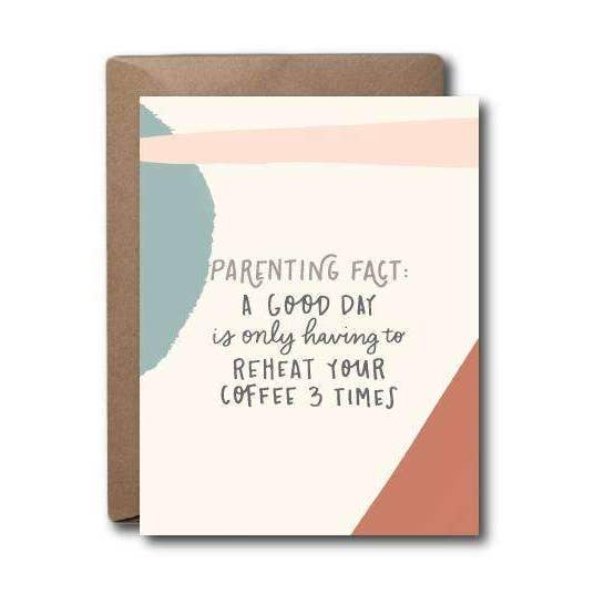 Parenting Fact Recheat Coffee - Tarjeta de felicitación para bebé para venta al por mayor de Black Lab Studio