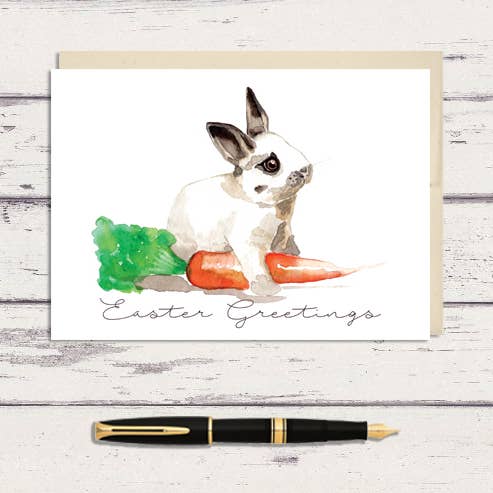 Watercolor Easter Greetings Greeting Card for wholesale by Meadowbrook Lane