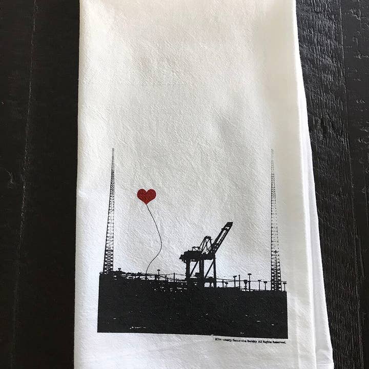 Torchon en coton Oakland Single Crane pour la vente par noteify