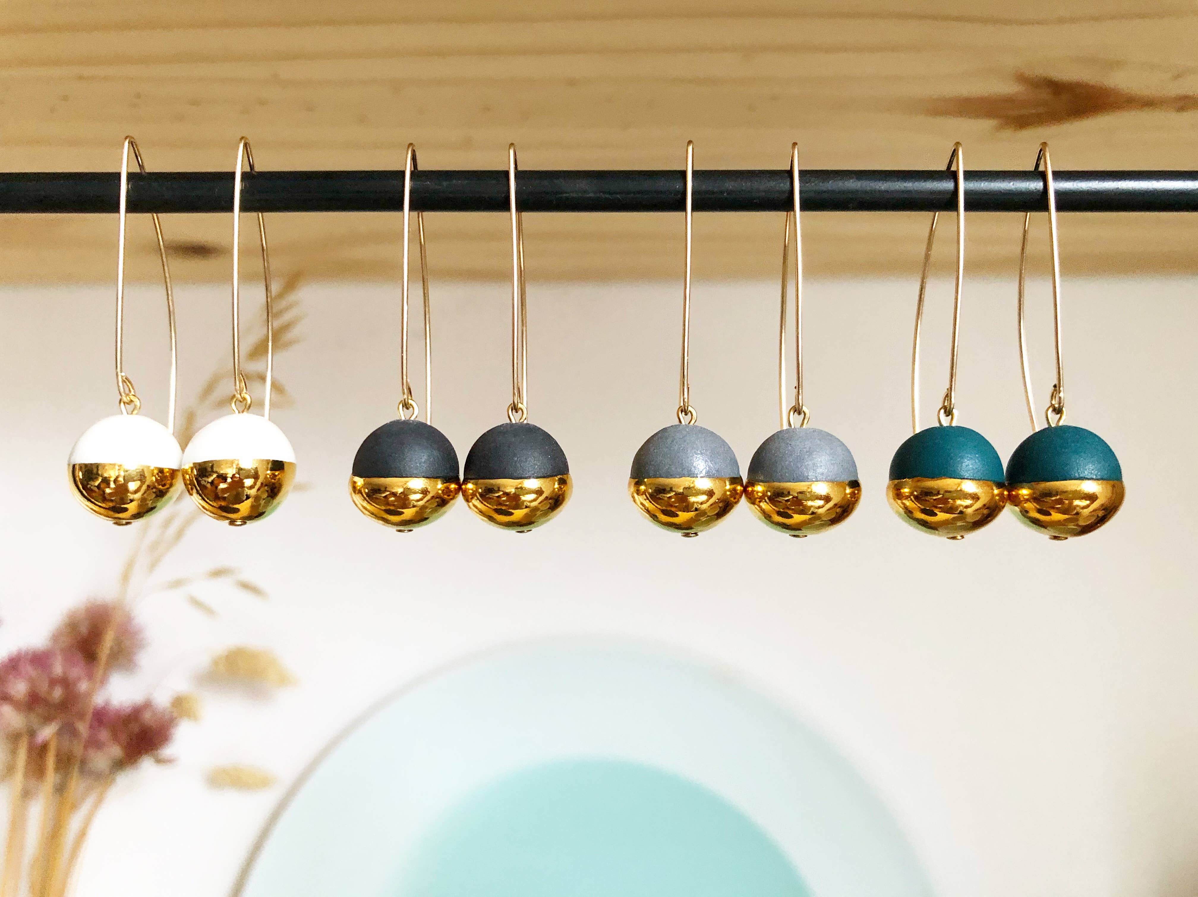 Mier Luo - Wholesale Dangle Earrings - Gold Dipped Pearl Earrings1