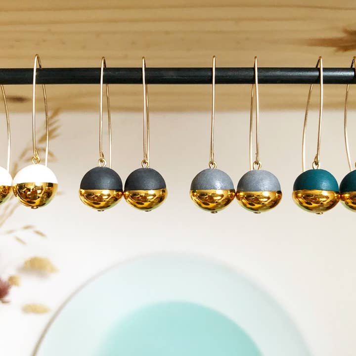 Mier Luo - Wholesale Dangle Earrings - Gold Dipped Pearl Earrings1