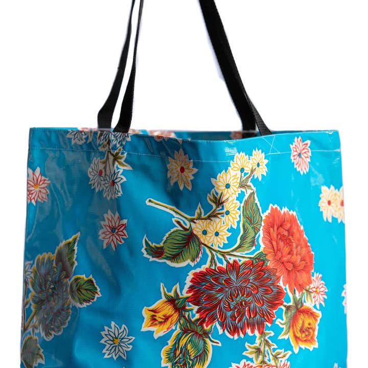 Blue Light Mums Large Tote for wholesale by Oilcloth International