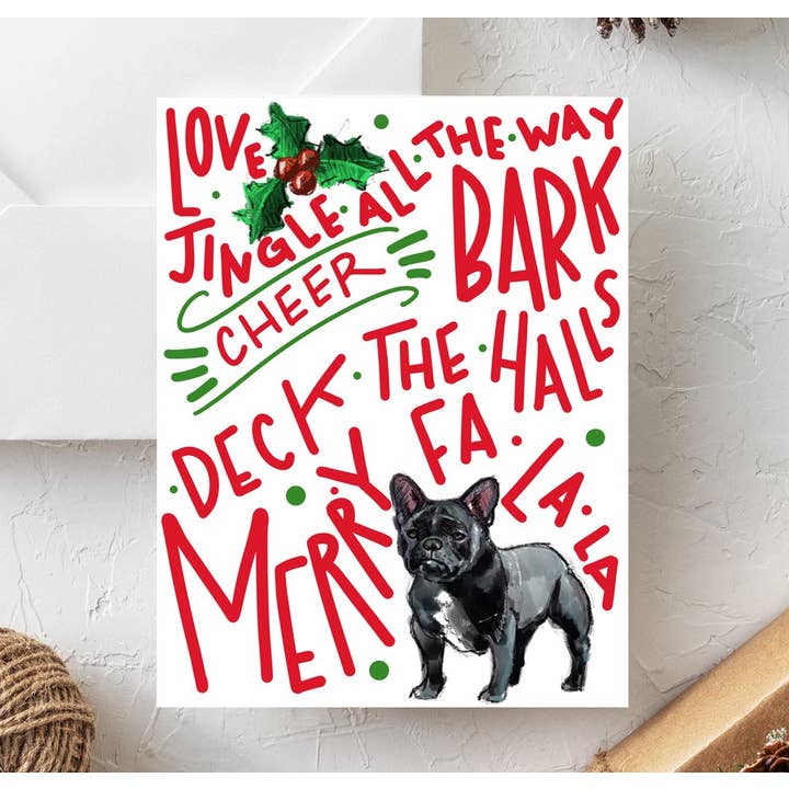 French Bulldog Holiday Cards - Boxed set of 10 for wholesale by Fable & Sage
