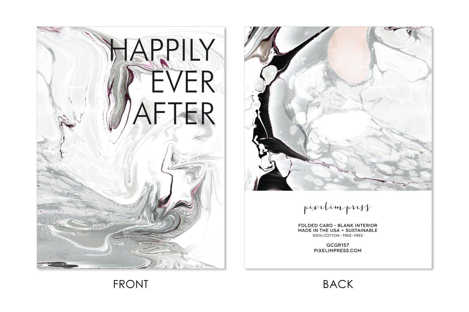 pixelimpress - Wholesale Wedding Card - Happily Ever After Wedding Marble Greeting Card1
