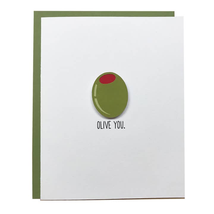 Olive You Card for wholesale by Pepper Pop