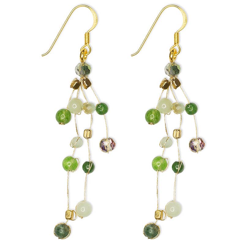 Marquet - Wholesale Dangle Earrings - Reena Fair Trade Silk and Bead Earrings - Stone and Crystal5