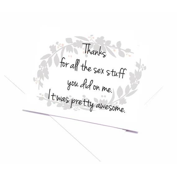 Thanks For All The Sex Stuff for wholesale by Ally Elle Cards