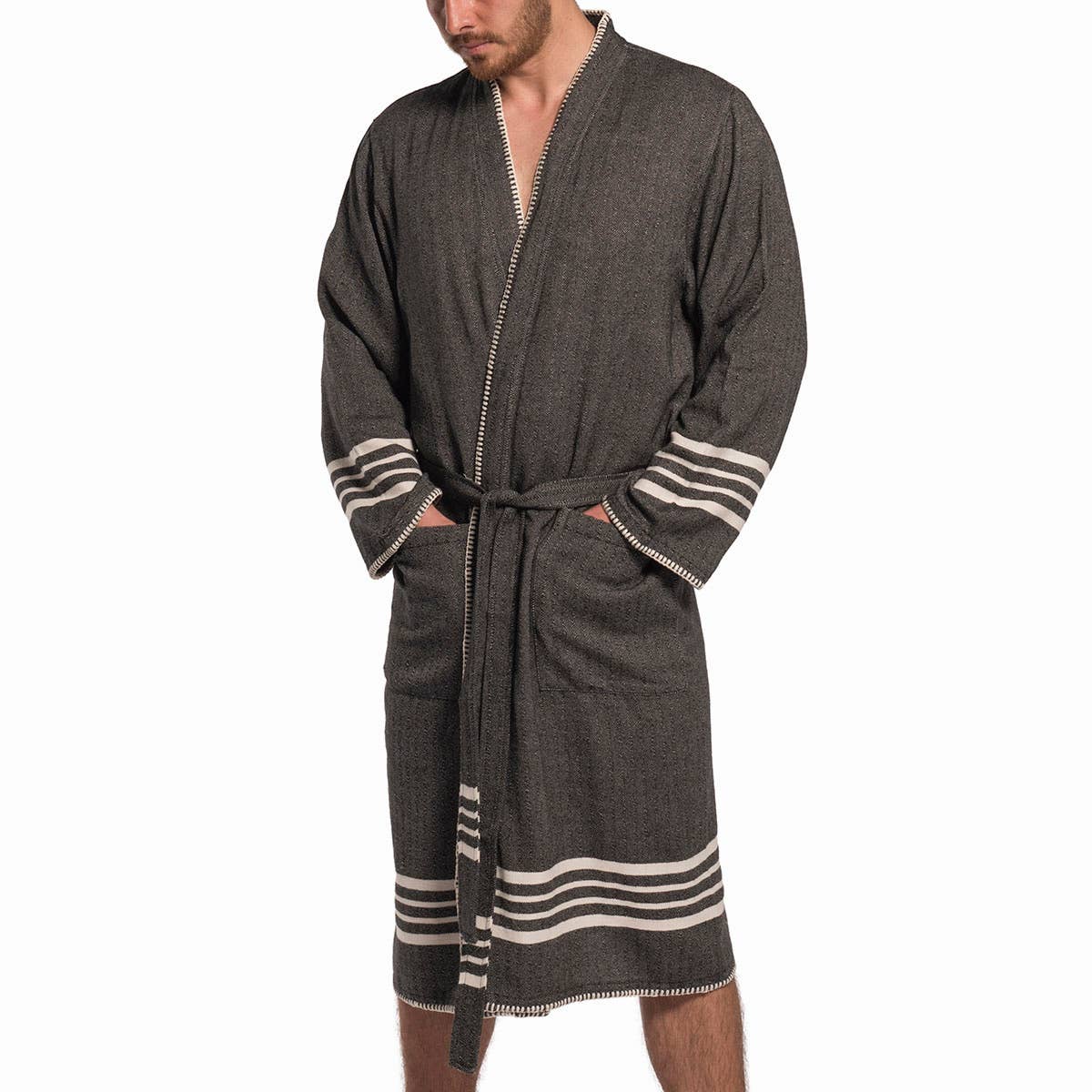 Buldano - Wholesale Robe - Women's - Black Peshtemal Robe3