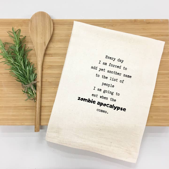 Tea Towel - Zombie Apocalypse for wholesale by Things UnCommon