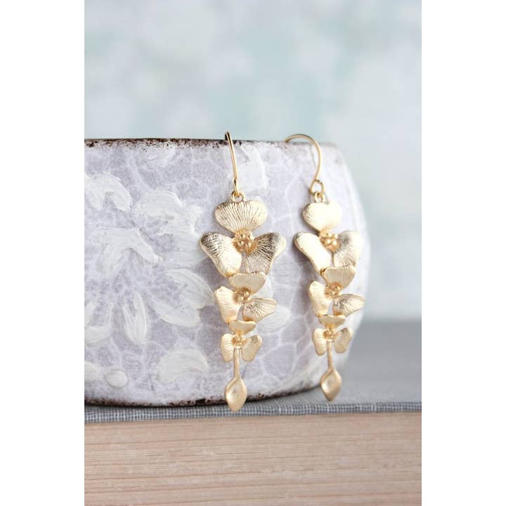 A Pocket of Posies - Wholesale Dangle Earrings - Orchid Dangle Earrings - Gold and Silver3