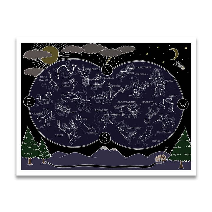 Impression Constellations 11 po x 14 po pour la vente par Jodi Lynn's Emporium of Doodles