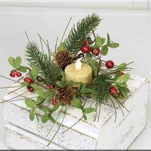 Red Christmas Bulb Small Candle Ring for wholesale by Honey and Me