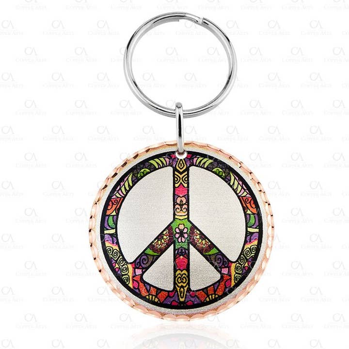 KC 53 PEACE SIGN Key Chain for wholesale by COPPER ARTS INC.