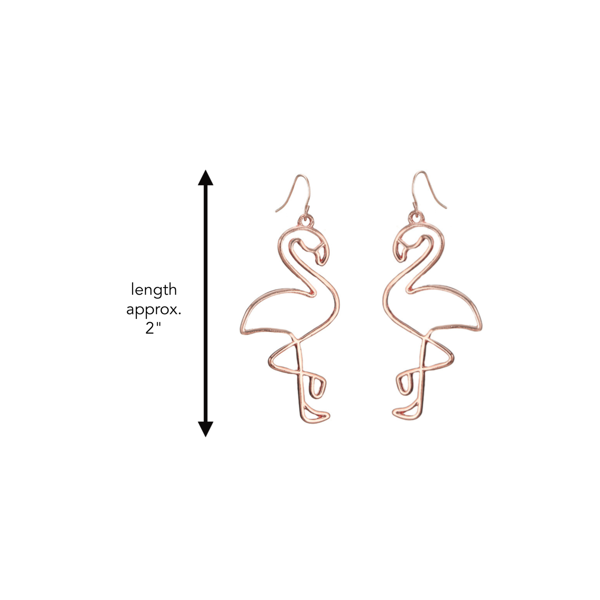 The Sleepy Cottage - Wholesale Dangle Earrings - Rose Gold Flamingo Earrings1