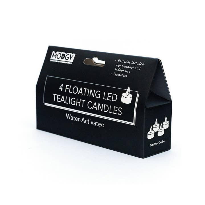 Modgy - Wholesale Flameless Candle - Warm White Water-Activated LED Candles - Pack of Four