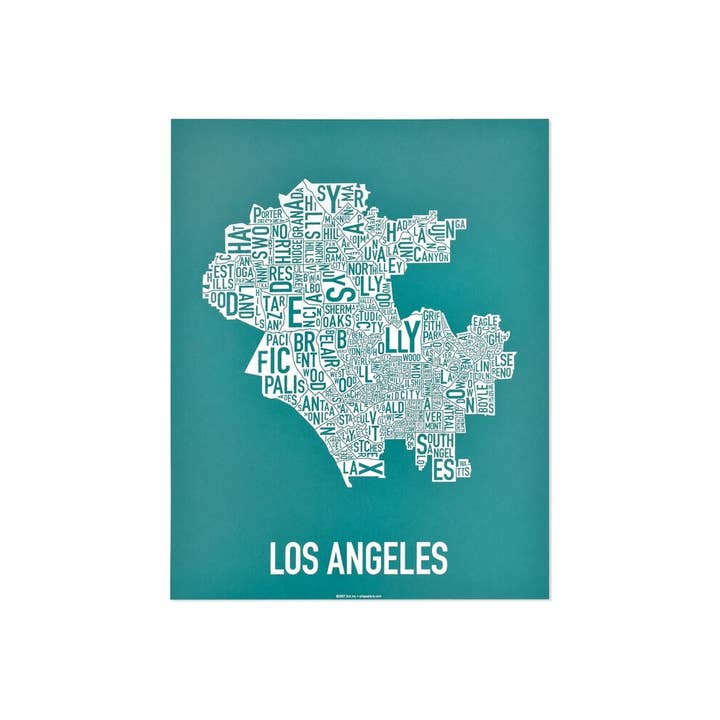 Ork Posters - Wholesale Poster - 11" x 14" Los Angeles Neighborhood Map Poster1