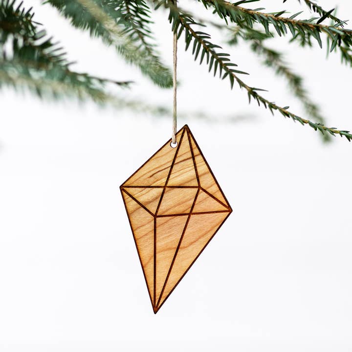 Gladfolk – Engroshandel Julepyntsæt – Sæt med 4 Gemstone Wooden Julepynt3