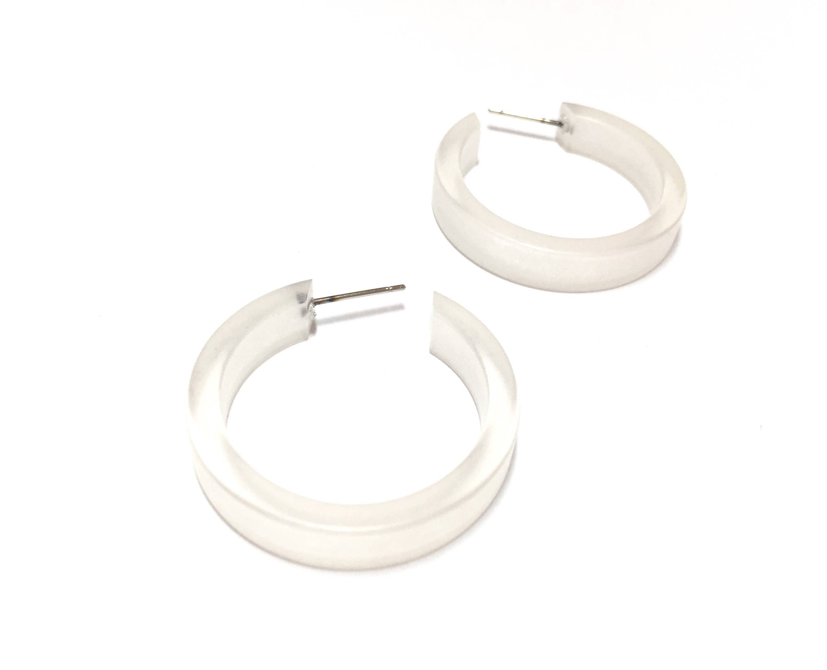 Leetie Lovendale – Brincos de argola por atacado – Brincos de Argola Classic Fosco Transparente5
