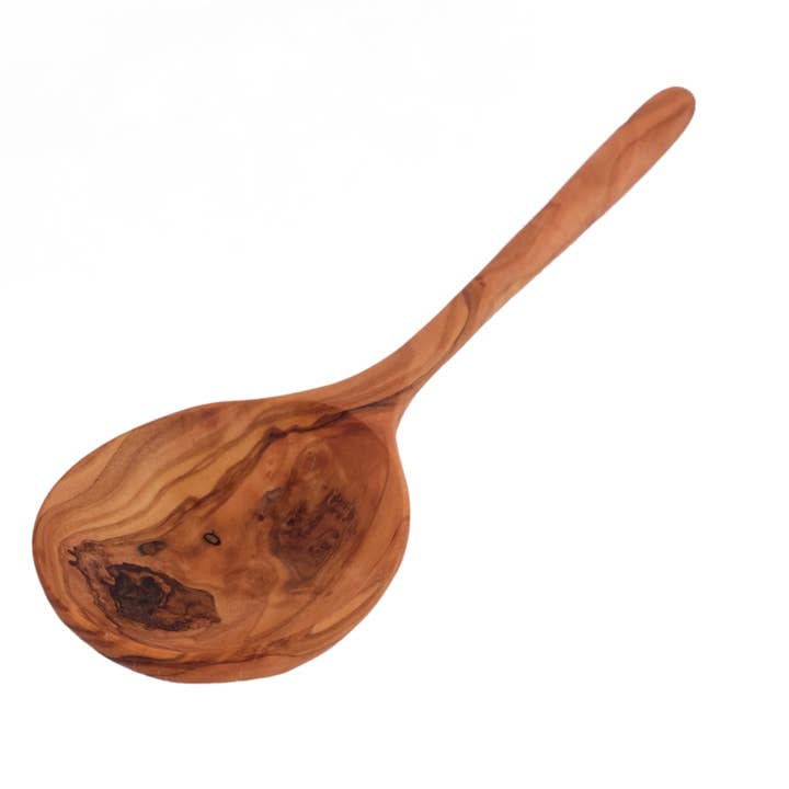 Sobremesa - Wholesale Serving Utensil - 10" Deep Olive Wood Serving Spoon, Wooden Utensil2