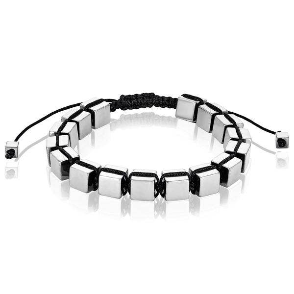 West Coast Jewelry – wholesale Beaded bracelet – Large Hematite Cube Stone Adjustable Bracelet - 8mm1