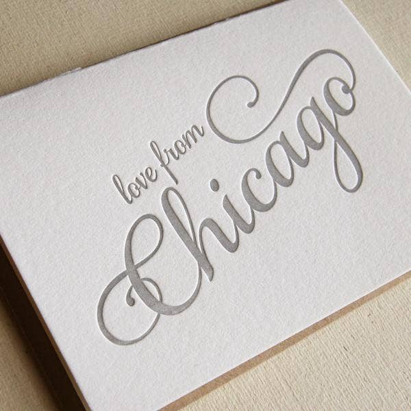 Steel Petal Press - Wholesale Love Card - Love from Chicago - Letterpress Regional Greeting Card