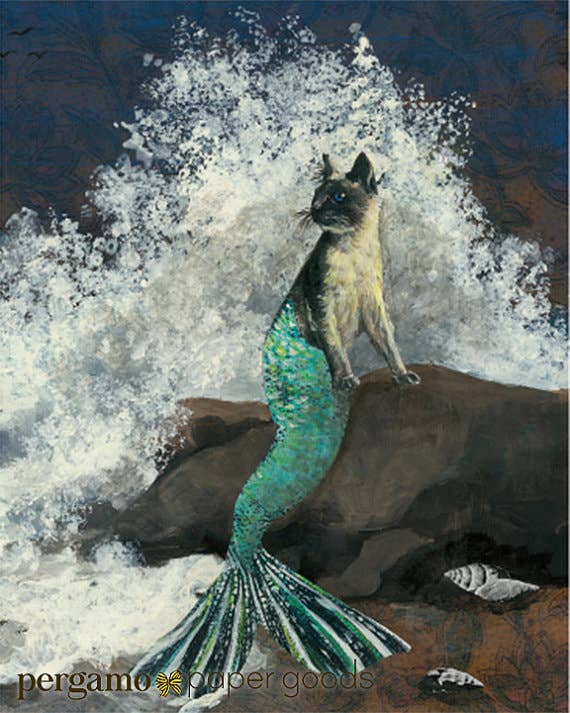 Pergamo Paper Goods - Wholesale Art Print - Mermaid Cat 8X10 Art Print3